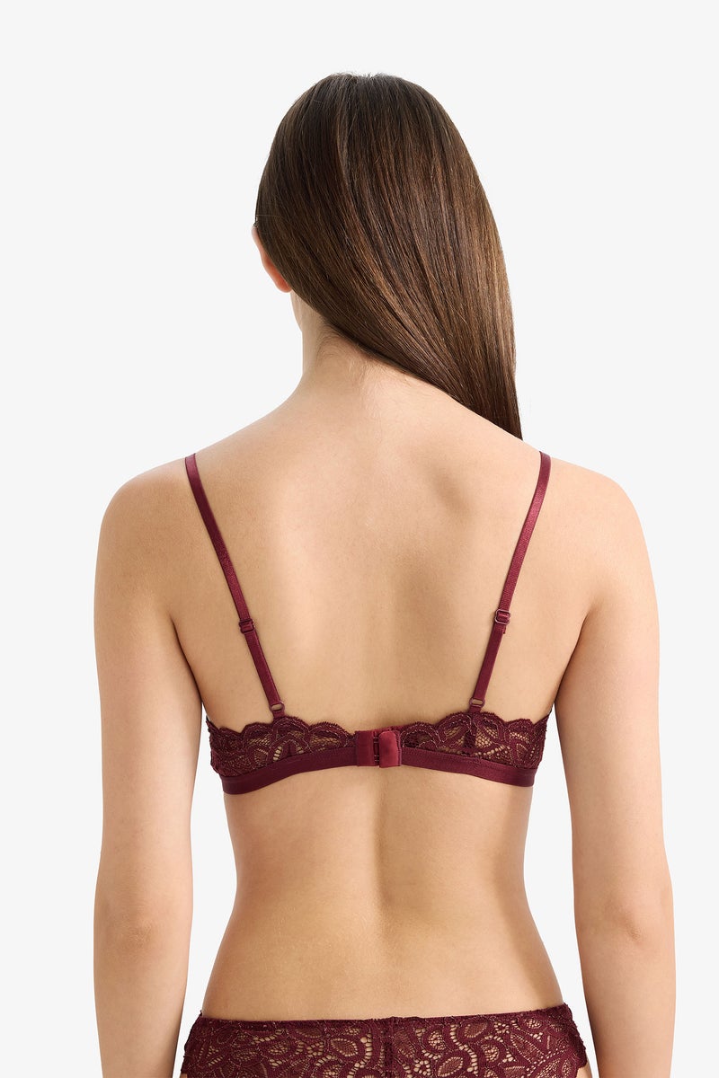 DeFacto Red Woman Lace Glittery Unpadded Unwired Triangle Bra Casual - Image 4